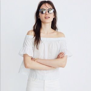 NWOT Madewell Striped Off Shoulder Top